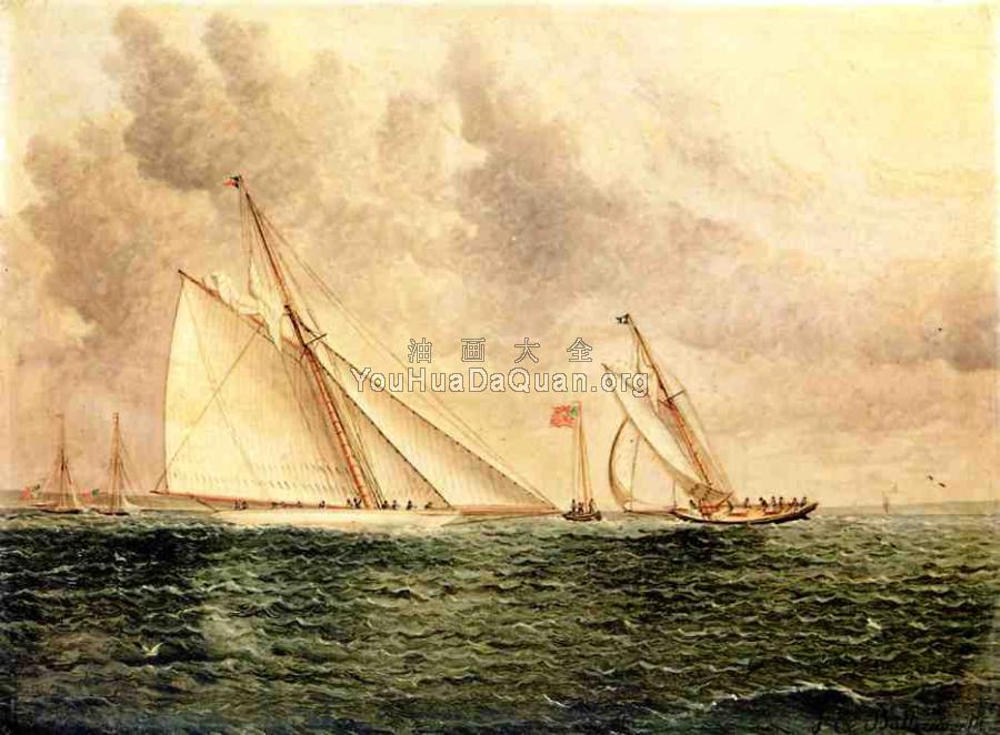 Racing Scene off Bay Ridge - 詹姆斯·E·巴特斯沃思